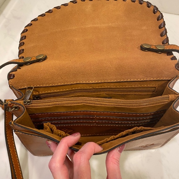 Patricia Nash - Brown Leather Lanza Crossbody Bag - BRAND NEW - Picture 5 of 16